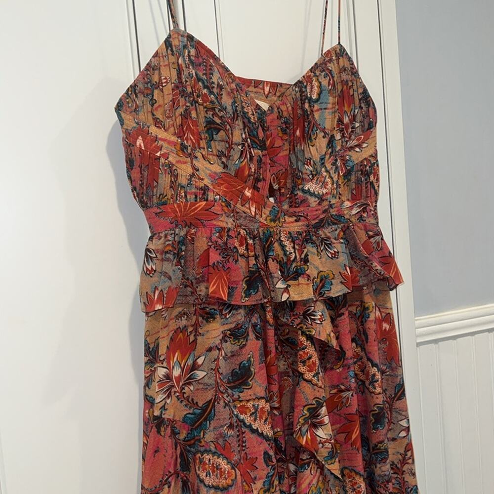 ULLA JOHNSON Renata Paisley ruffle midi dress - Picture 8 of 12